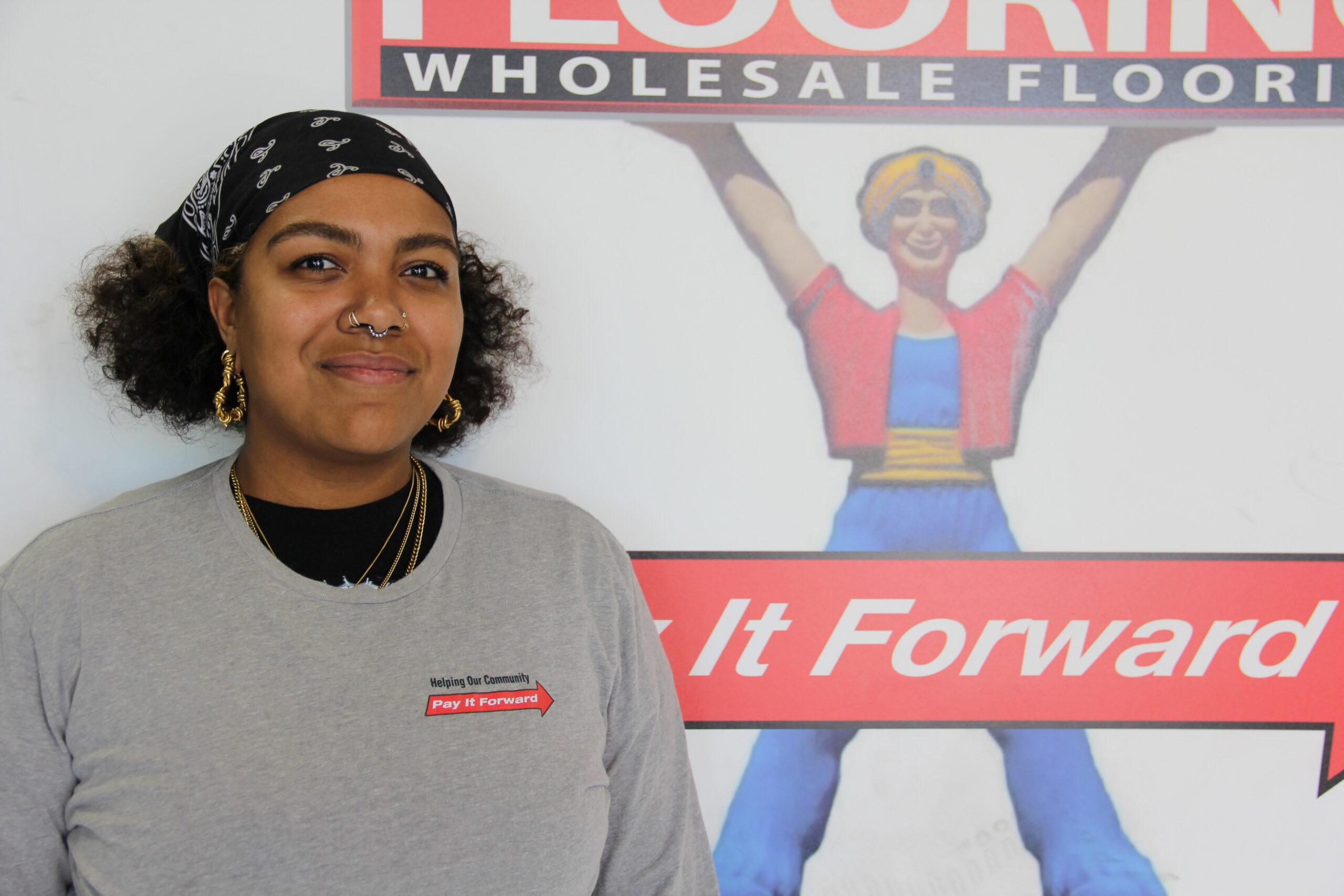 Madi Revis, Warehouse at Pay It Forward Flooring in Las Vegas