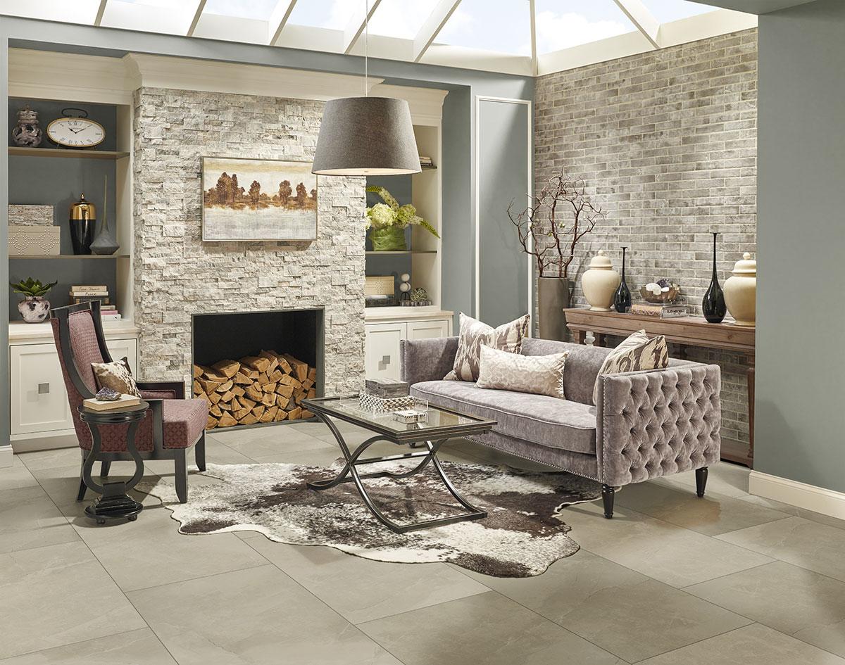 Sande Cream tile room scene