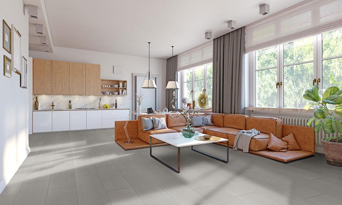 Loft Gris tile room scene